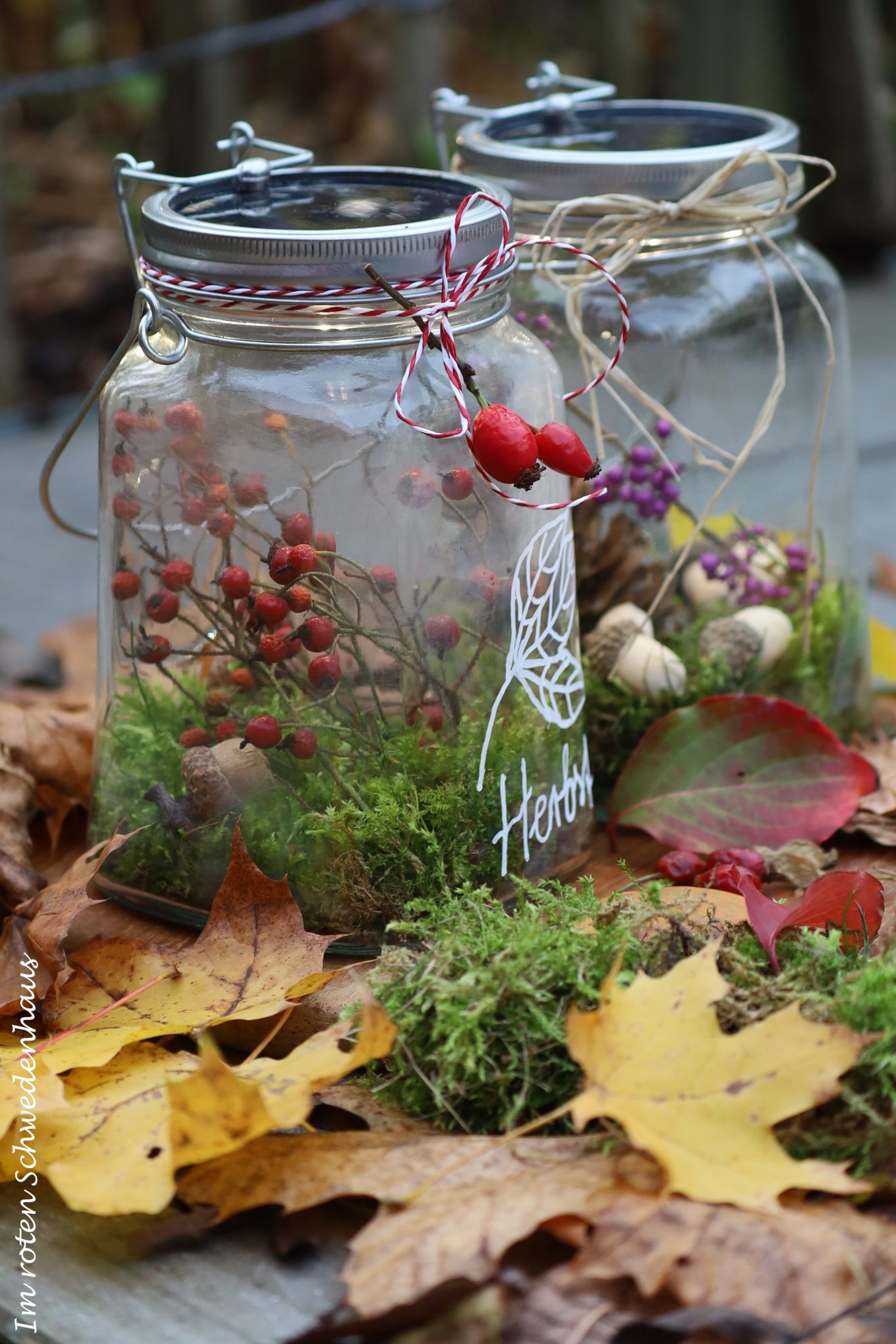 DIY Herbst im Glas Im roten Schwedenhaus